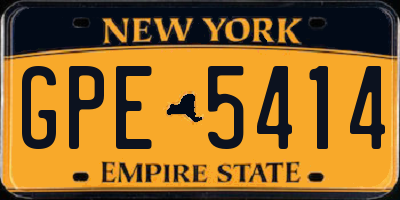 NY license plate GPE5414