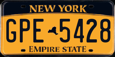 NY license plate GPE5428