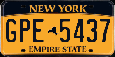 NY license plate GPE5437
