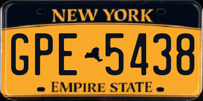 NY license plate GPE5438