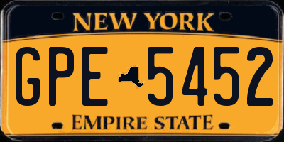 NY license plate GPE5452