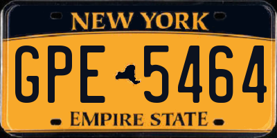 NY license plate GPE5464