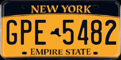 NY license plate GPE5482