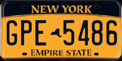 NY license plate GPE5486