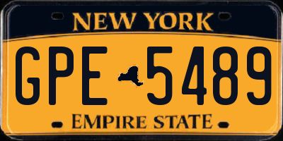 NY license plate GPE5489