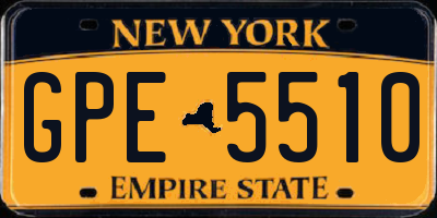 NY license plate GPE5510