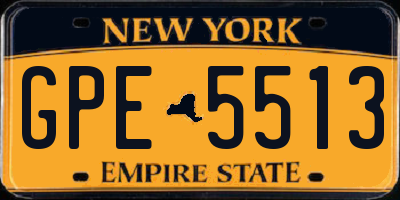 NY license plate GPE5513