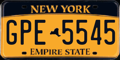 NY license plate GPE5545