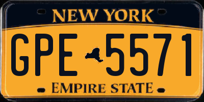 NY license plate GPE5571