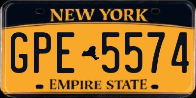 NY license plate GPE5574
