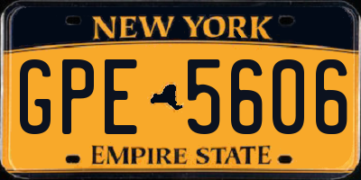 NY license plate GPE5606