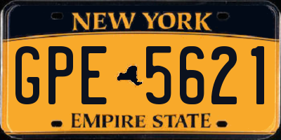 NY license plate GPE5621
