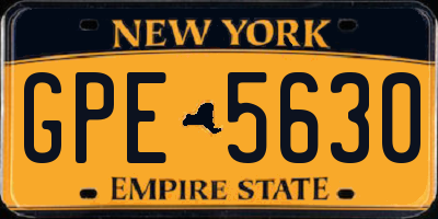 NY license plate GPE5630