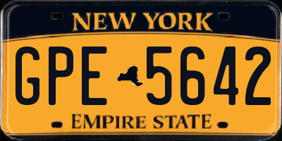NY license plate GPE5642