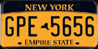 NY license plate GPE5656