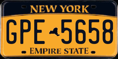NY license plate GPE5658