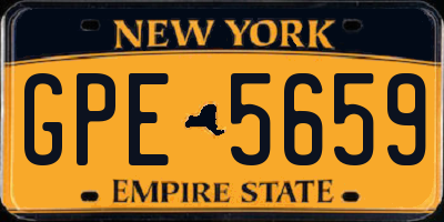 NY license plate GPE5659