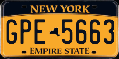 NY license plate GPE5663