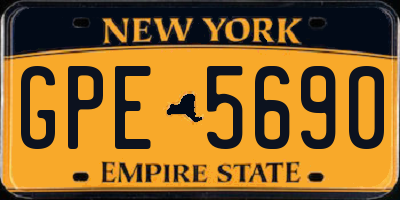 NY license plate GPE5690