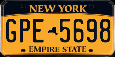 NY license plate GPE5698