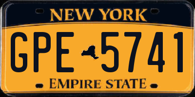 NY license plate GPE5741