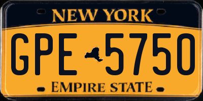 NY license plate GPE5750