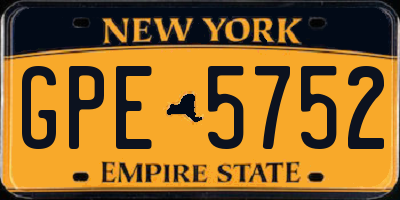 NY license plate GPE5752