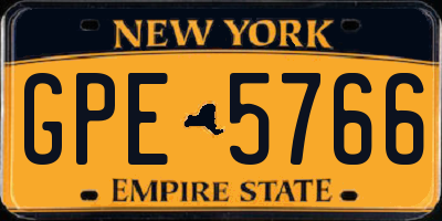 NY license plate GPE5766