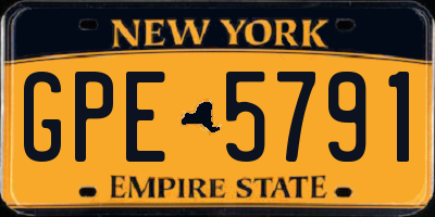 NY license plate GPE5791