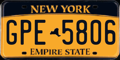 NY license plate GPE5806
