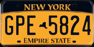 NY license plate GPE5824