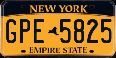 NY license plate GPE5825