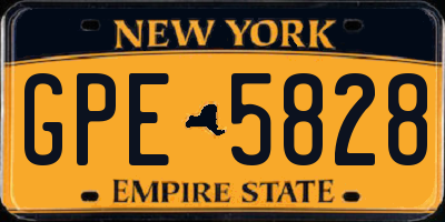 NY license plate GPE5828