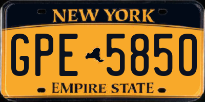 NY license plate GPE5850