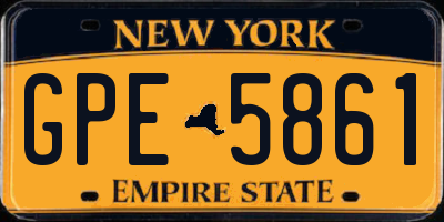 NY license plate GPE5861