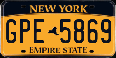 NY license plate GPE5869