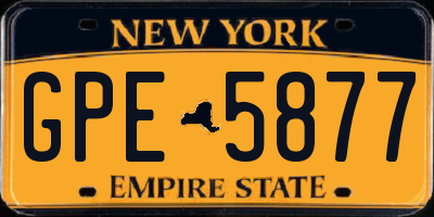 NY license plate GPE5877