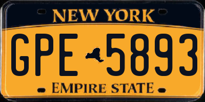 NY license plate GPE5893