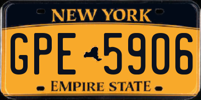 NY license plate GPE5906