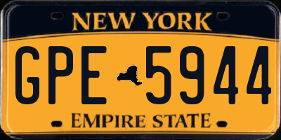 NY license plate GPE5944