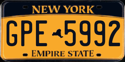 NY license plate GPE5992