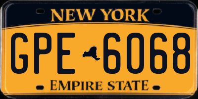 NY license plate GPE6068