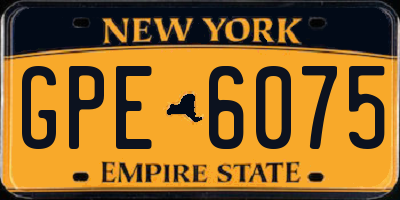 NY license plate GPE6075