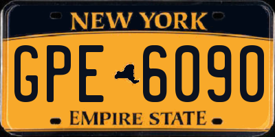 NY license plate GPE6090