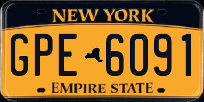 NY license plate GPE6091