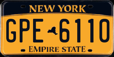 NY license plate GPE6110