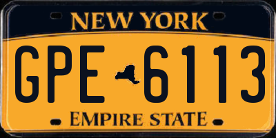 NY license plate GPE6113