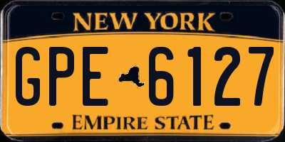 NY license plate GPE6127