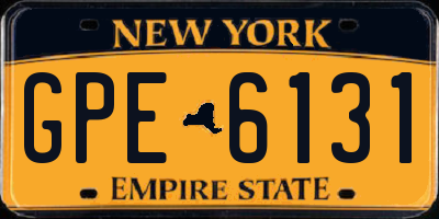 NY license plate GPE6131