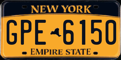 NY license plate GPE6150
